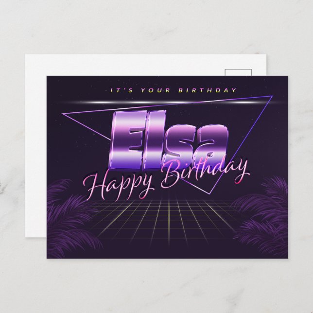 Elsa Name First name pura postcard birthday (Front/Back)