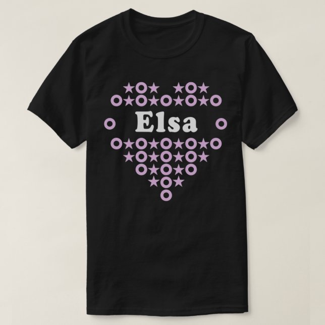 Elsa Name for Girls Women Heart Hugs Stars for Kis T-Shirt (Design Front)