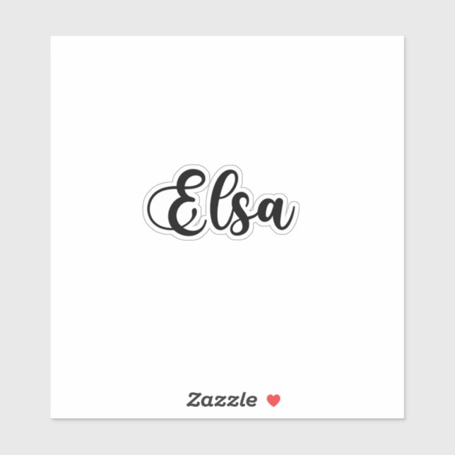 Elsa Name - Handwritten Calligraphy Sticker | Zazzle