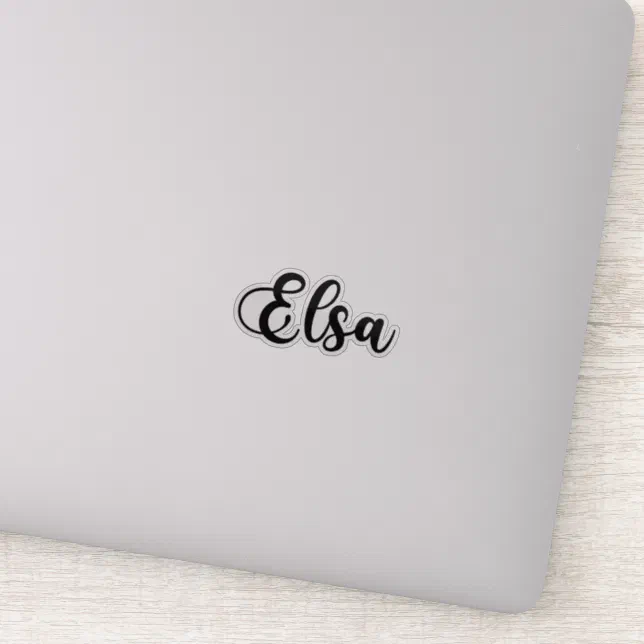 Elsa Name - Handwritten Calligraphy Sticker | Zazzle