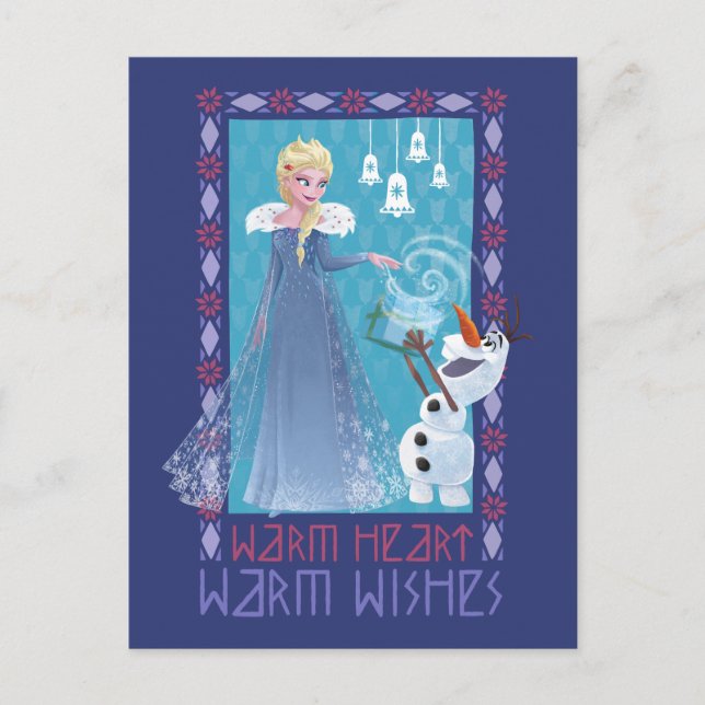 Elsa & Olaf | Warm Heart Warm Wishes Postcard (Front)