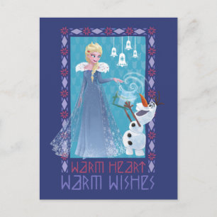 Elsa & Olaf Warm Heart Warm Wishes Postcard