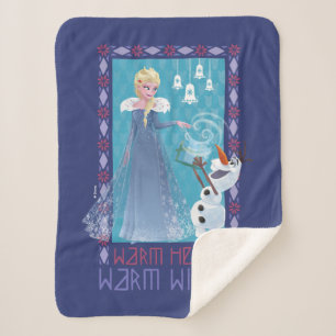 Elsa & Olaf   Warm Heart Warm Wishes Sherpa Blanket