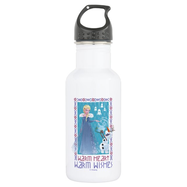 Elsa & Olaf | Warm Heart Warm Wishes Water Bottle (Front)