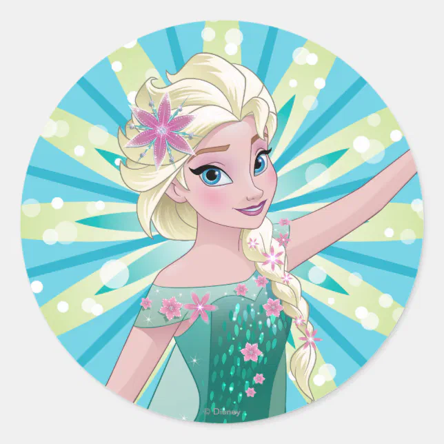 Elsa Perfect Day Classic Round Sticker Zazzle