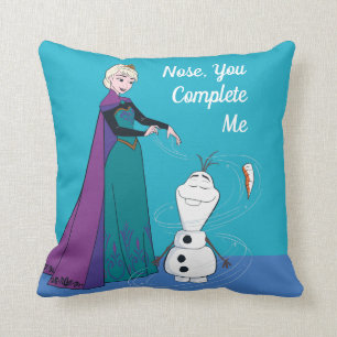 Elsa Permafrosting Olaf Throw Pillow