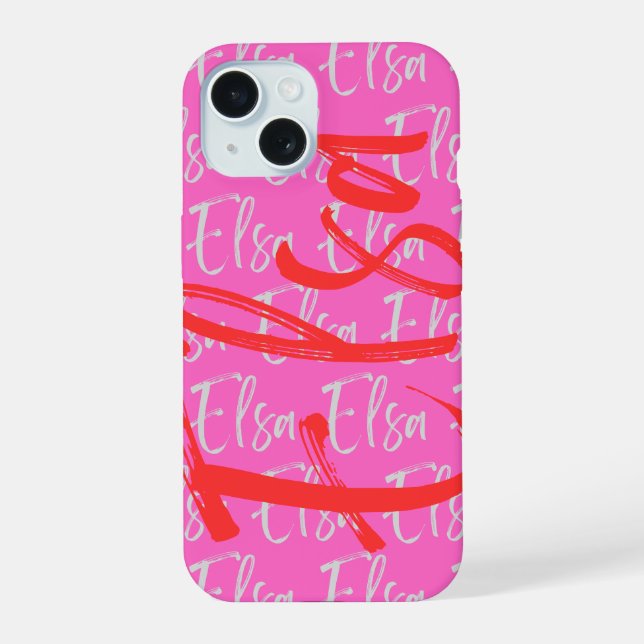 Elsa Repeating Name Pattern  Iphone Case (Back)