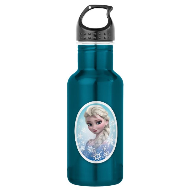 Elsa | Snowflake Frame Water Bottle (Front)