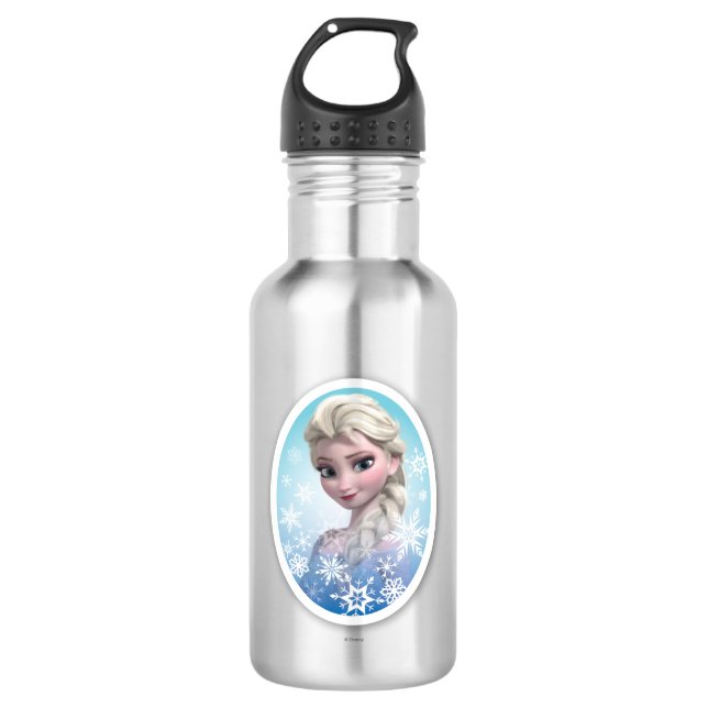 Elsa | Snowflake Frame Water Bottle (Front)
