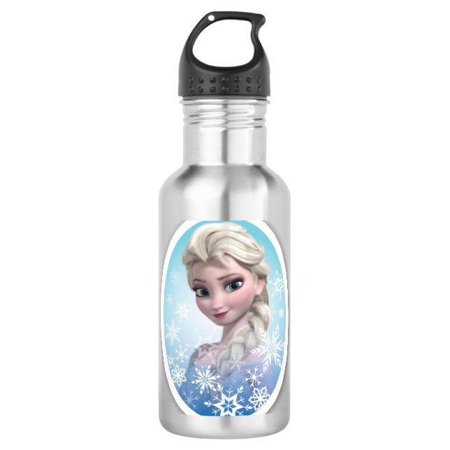 Elsa | Snowflake Frame Water Bottle (Front)