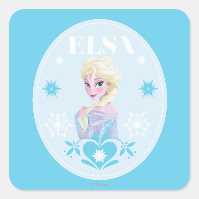 Elsa | Snowflakes Square Sticker (Front)