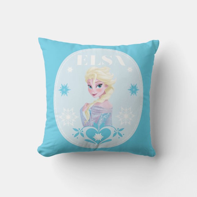 Elsa | Snowflakes Throw Pillow (Front)