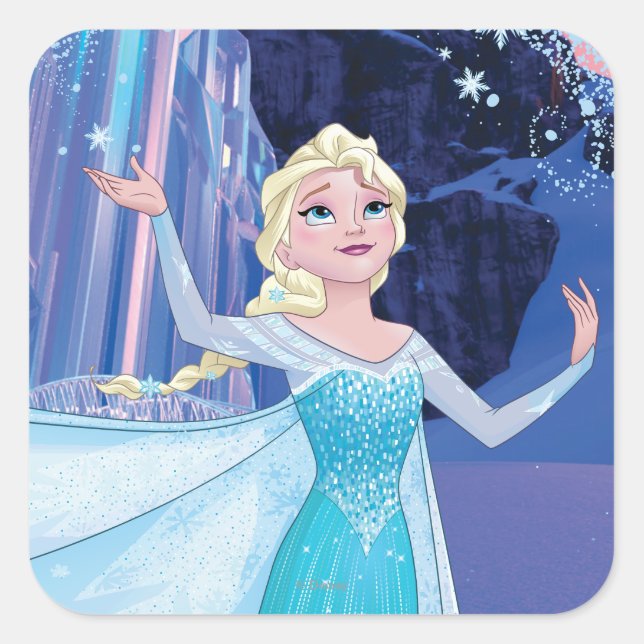 Elsa | Sparkling, Elegant Ice Square Sticker (Front)