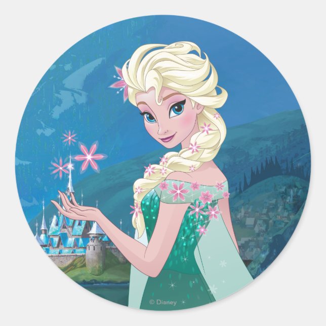 Elsa | Summer Wish Classic Round Sticker (Front)