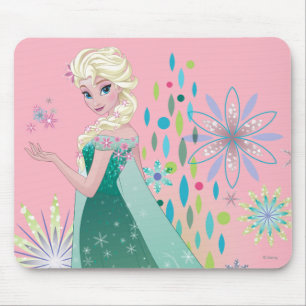 Elsa Summer Wish with Flowers Mouse Pad