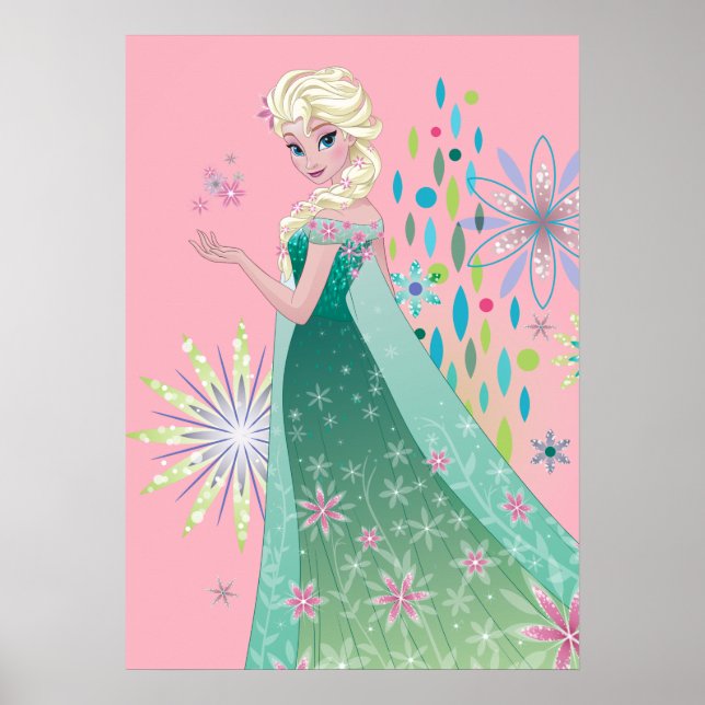 Elsa | Summer Wish with Flowers Poster (Front)