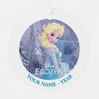 Elsa | With Frozen Logo Add Your Name Metal Ornament