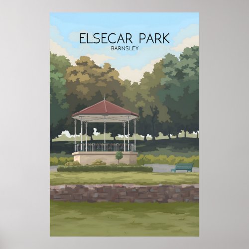 Elsecar Park Barnsley Travel Poster