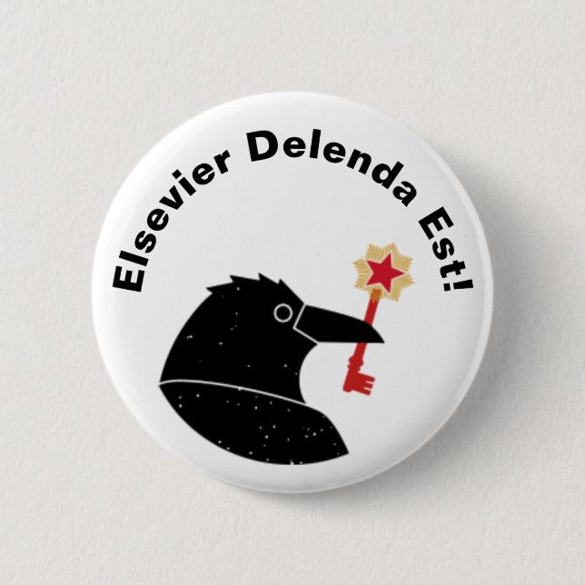 Elsevier protest button (Front)