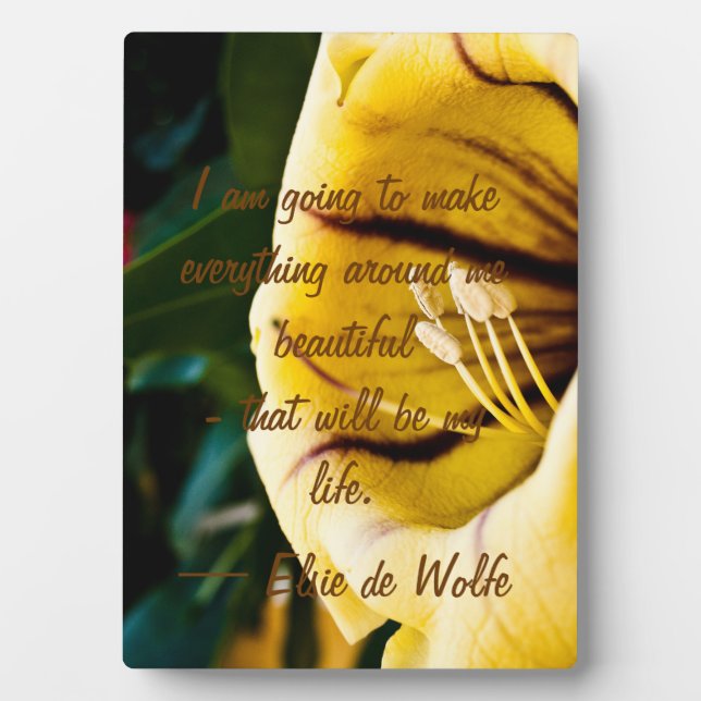 Elsie de Wolfe Quote Plaque (Front)