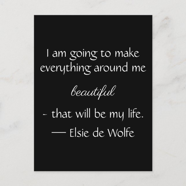 Elsie de Wolfe Quote Postcard (Front)
