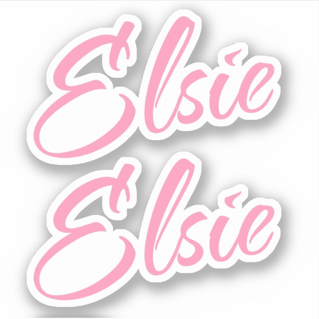 Elsie Decorative Name in Pink x2 Sticker (Front)