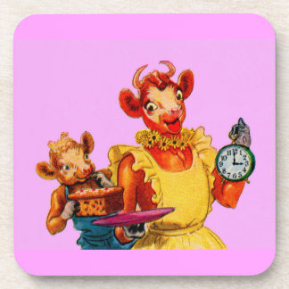 Elsie the Cow and daughter Beulah - It's Cake Time Coaster