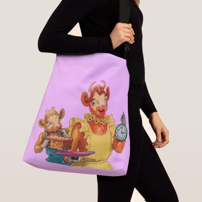 Elsie the Cow and daughter Beulah - It's Cake Time Crossbody Bag (Close Up)
