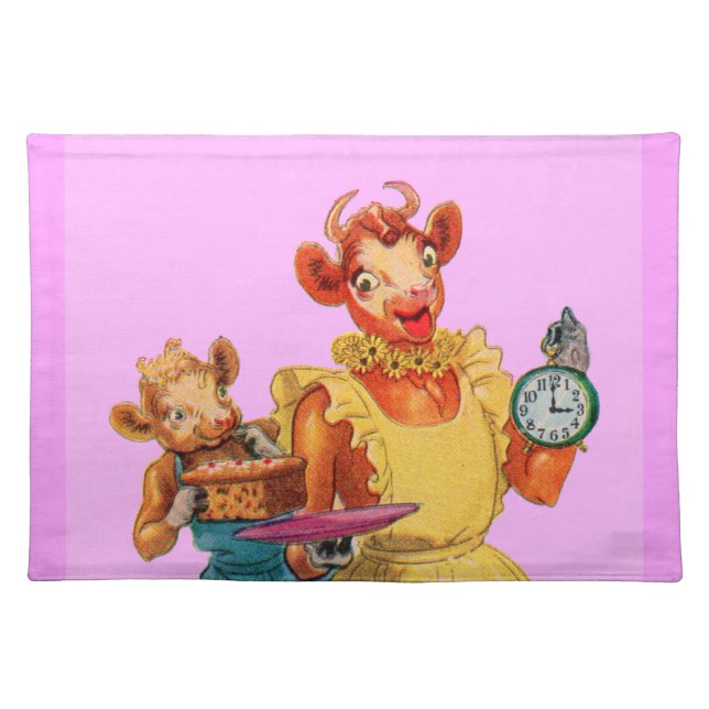 Elsie the Cow and daughter Beulah - It's Cake Time Placemat (Front)