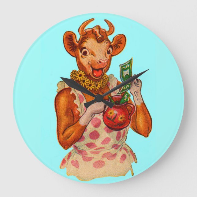 Elsie the Cow, money manager Large Clock (Front)
