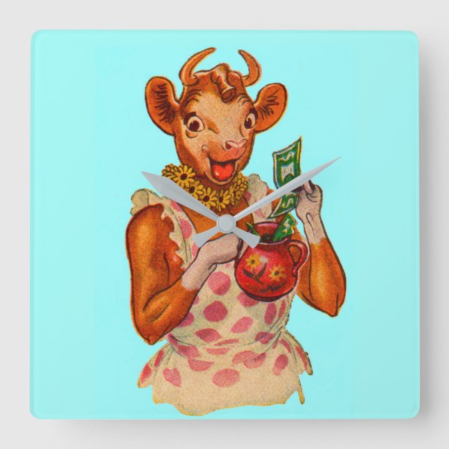 Elsie the Cow, money manager Square Wall Clock (Front)
