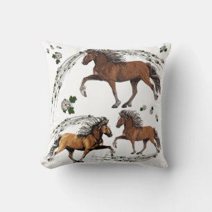 Elska Gaited Horse and the Flowers Throw Pillow