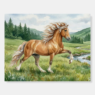 Elska Icelandic Horse Watercolor landscape Foam Board
