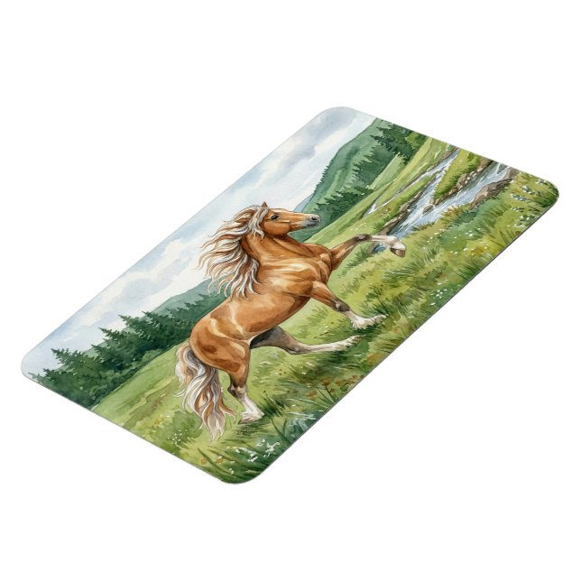 Elska Icelandic Horse Watercolor Magnet (Left Side)