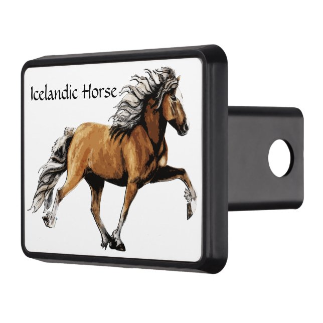 Elska the Icelandic Horse in tolt Hitch Cover (Left)