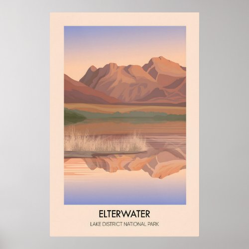 Elterwater Lake District Travel Poster