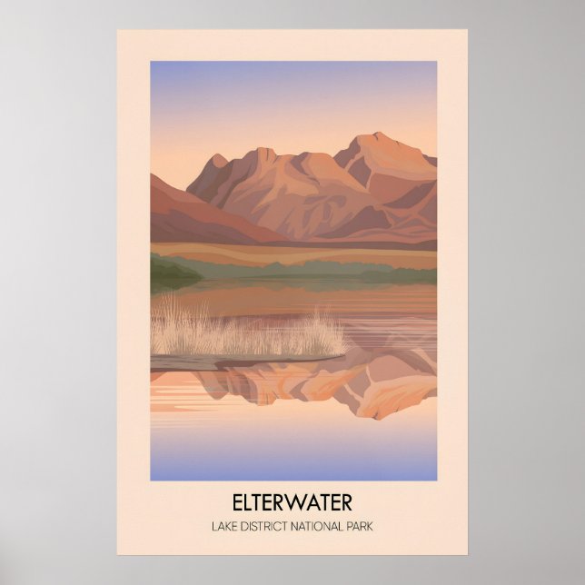Elterwater Lake District Travel Poster (Front)
