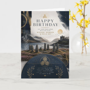 eltic Scottish Castle Birthday Card, Mystic Card