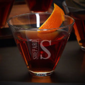 Elton Monogram Engraved Stemless Martini Glass (Front)