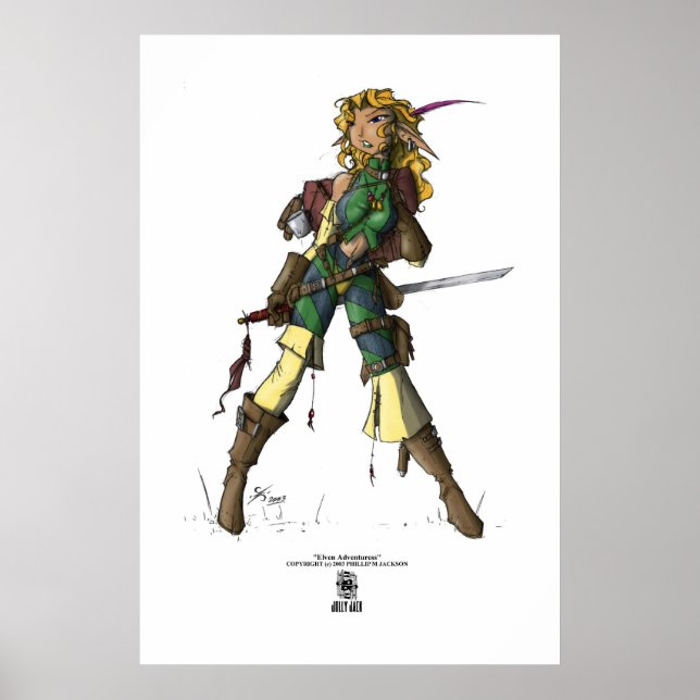 Elven Adventuress (Colour) Poster (Front)