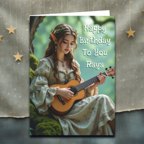 Elven Fairy with Ukulele | Personalized Birthday 