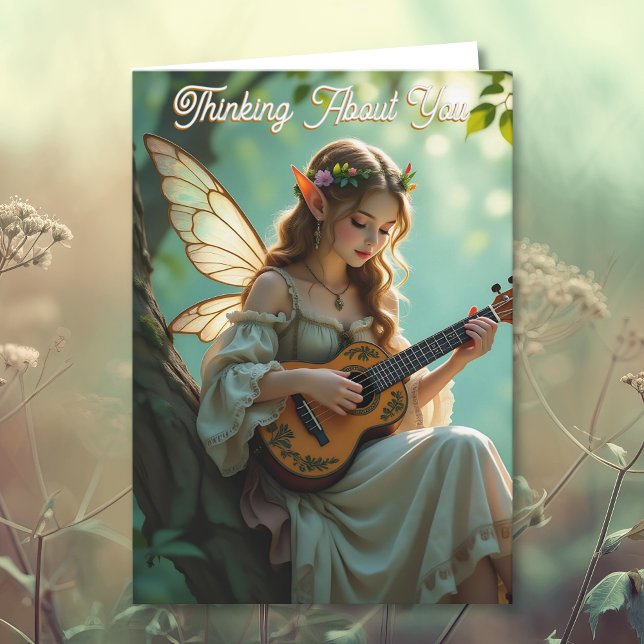 Elven Fairy with Ukulele | Thinking About You Card (Creator Uploaded)
