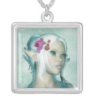 Elven Fantasy Art Silver Necklace