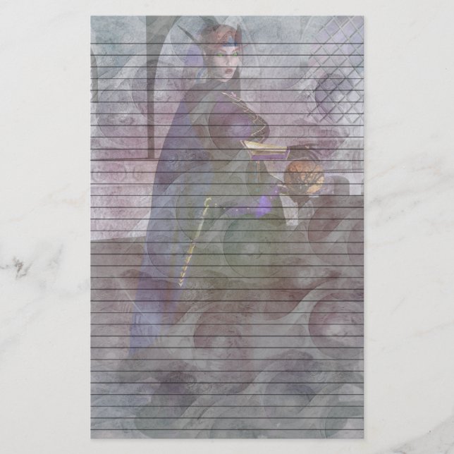 Elven Fantasy Stationery w/ Optional Lines (Front)
