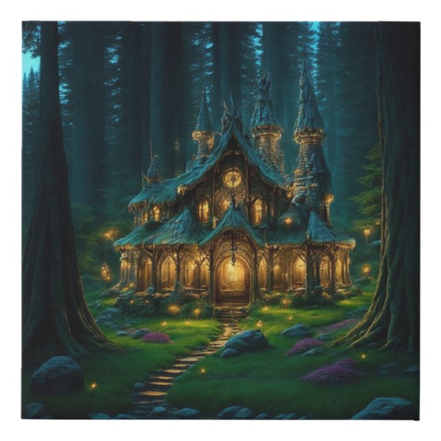 Elven Glade Castle Faux Canvas Print (Front)