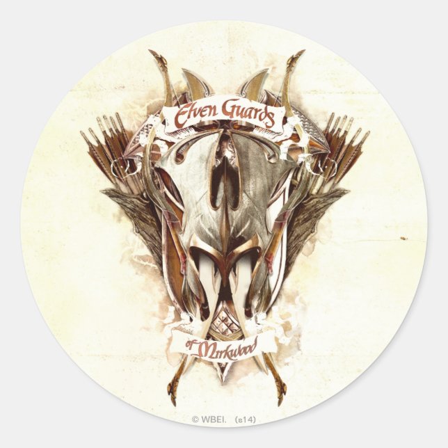 Elven Guards of Mirkwood Weaponry Classic Round Sticker (Front)