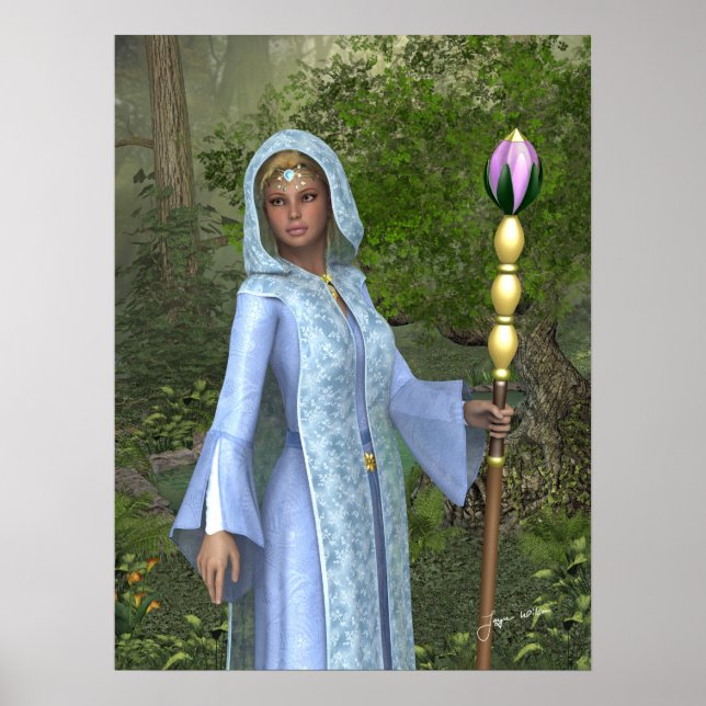 Elven Maiden Fantasy Art Print (Front)