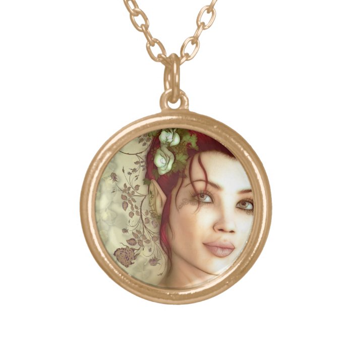 Elven Princess Fantasy Art Personalized Necklace