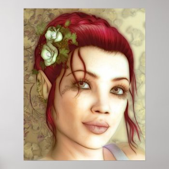 Elven Princess Fantasy Art Poster by EarthMagickGifts at Zazzle