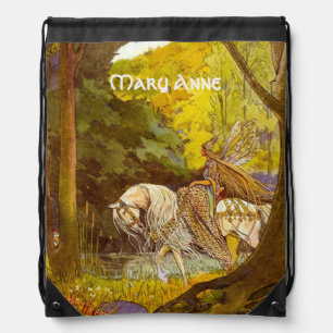 Elven Princess in the Forest Drawstring Backpack